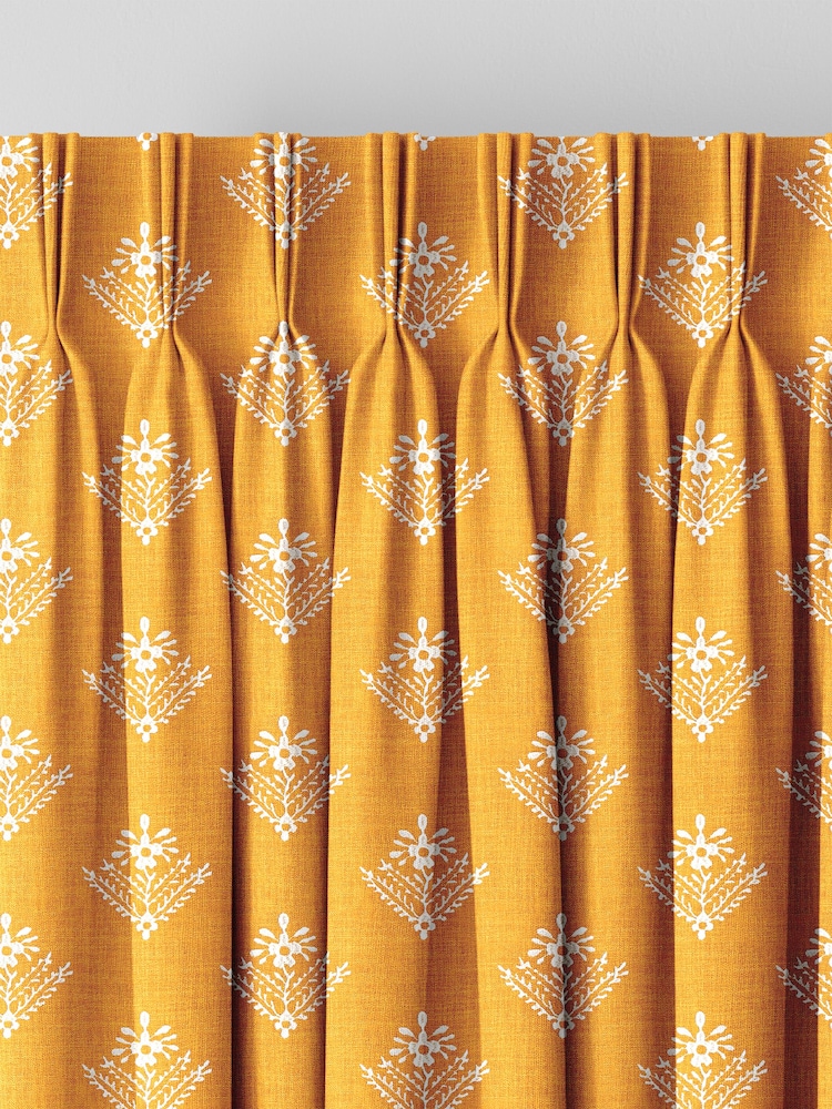 Laura Ashley Dijon Yellow Lady Fern Made To Measure Curtains - Image 8 of 8