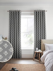 Laura Ashley Steel Grey Lady Fern Made To Measure Curtains - Image 2 of 9