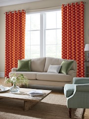 Laura Ashley Tomato Red Lady Fern Made To Measure Curtains - Image 2 of 7