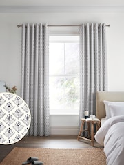 Laura Ashley French Navy Blue Lady Fern Made To Measure Curtains - Image 1 of 9