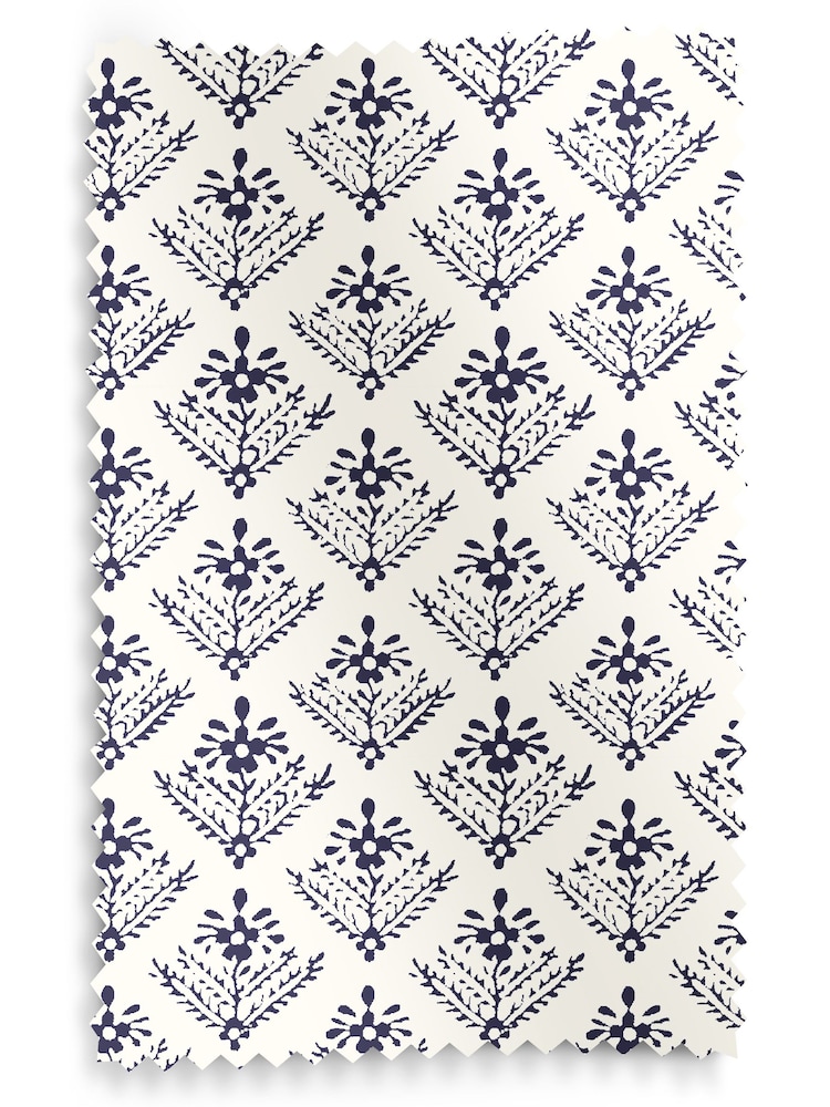 Laura Ashley French Navy Blue Lady Fern Made To Measure Curtains - Image 9 of 9