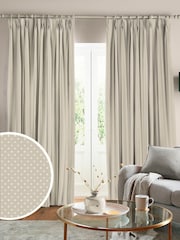 Laura Ashley Almond Natural Louise Star Made To Measure Curtains - Image 1 of 9