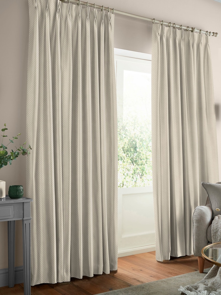 Laura Ashley Almond Natural Louise Star Made To Measure Curtains - Image 2 of 9