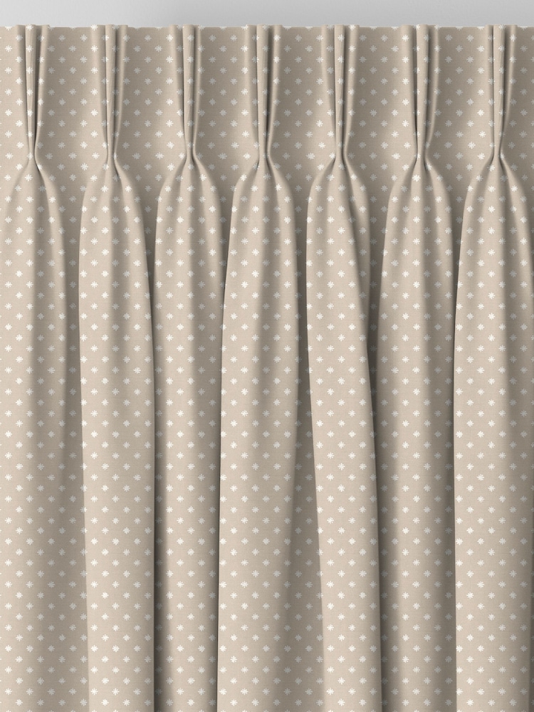 Laura Ashley Almond Natural Louise Star Made To Measure Curtains - Image 5 of 9