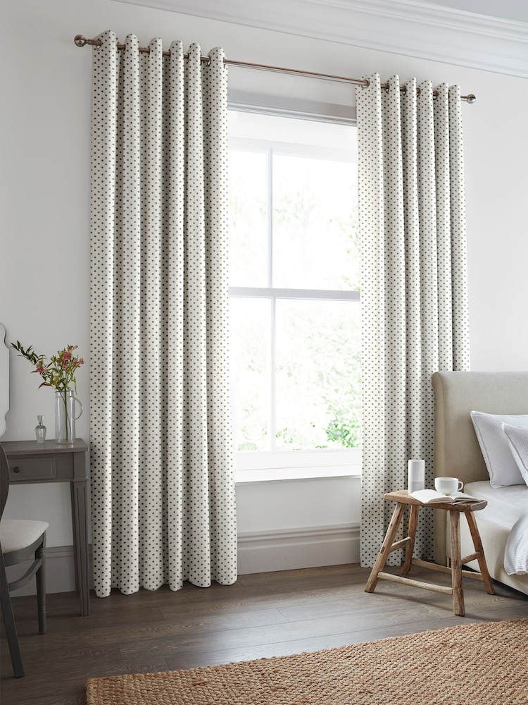 Laura Ashley Steel Grey Louise Star Made To Measure Curtains - Image 2 of 9