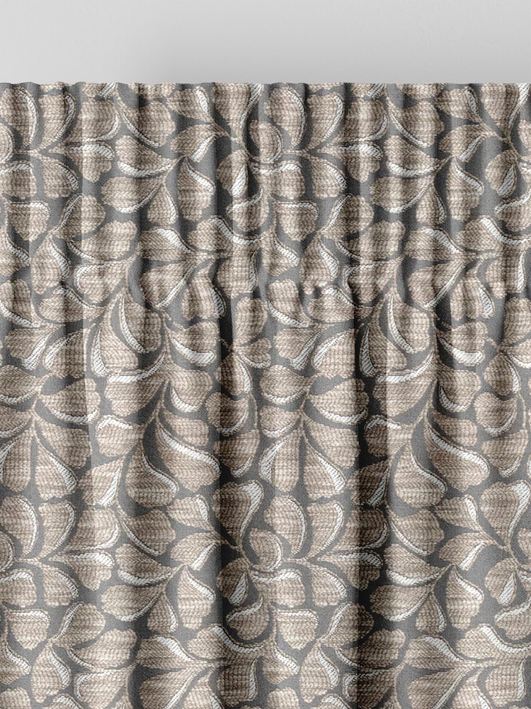 Laura Ashley Almond Brown Maidenhair Woven Made To Measure Curtains - Image 6 of 9