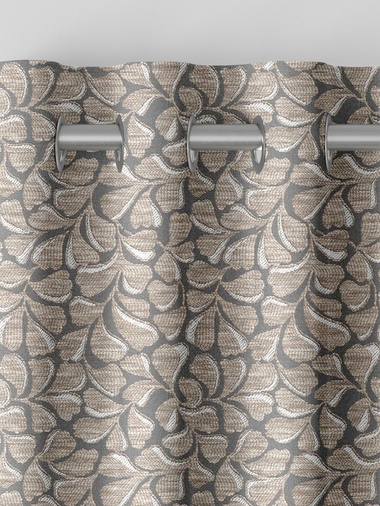 Laura Ashley Almond Brown Maidenhair Woven Made To Measure Curtains - Image 7 of 9