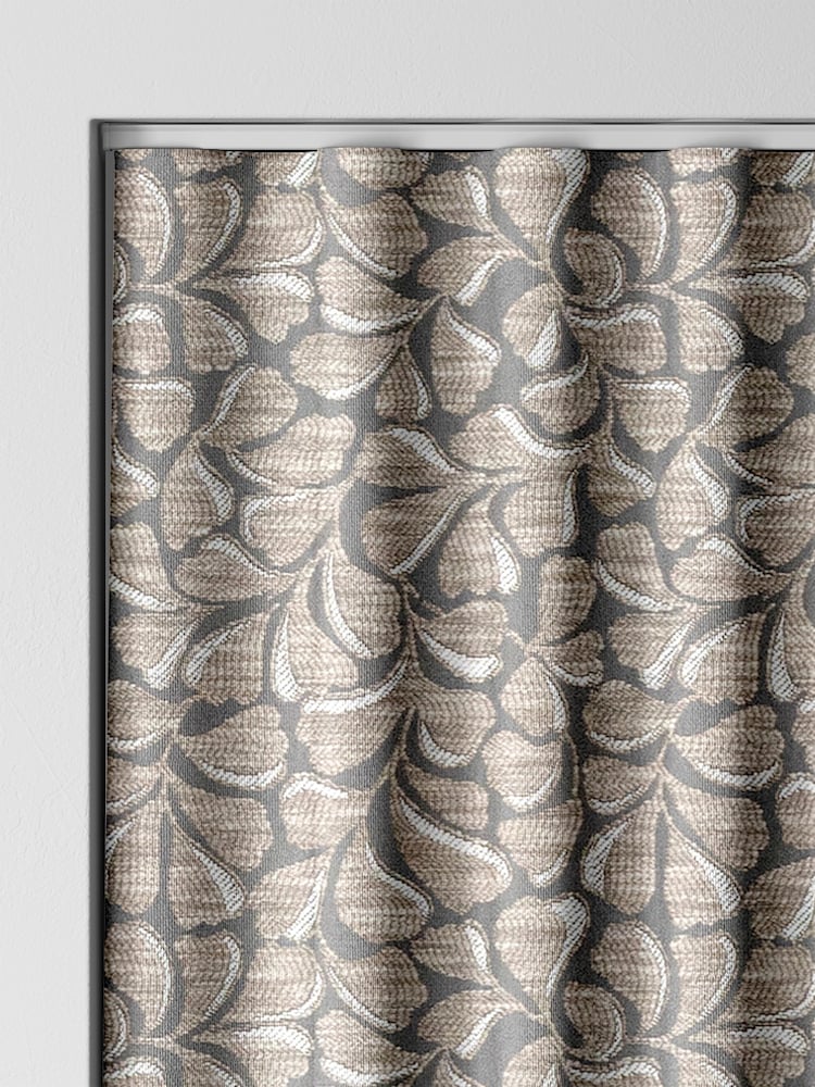 Laura Ashley Almond Brown Maidenhair Woven Made To Measure Curtains - Image 8 of 9
