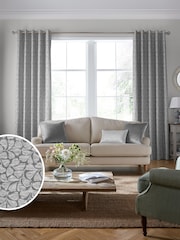 Laura Ashley Steel Grey Maidenhair Woven Made To Measure Curtains - Image 1 of 9