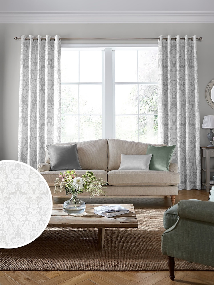 Laura Ashley Silver Martigues Made To Measure Curtains - Image 1 of 9