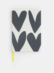 Caroline Gardner Charcoal Grey Hearts Casebound Notebook - Image 1 of 1