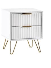 Julian Bowen White Murano 2 Drawer Bedside Table - Image 1 of 4