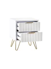 Julian Bowen White Murano 2 Drawer Bedside Table - Image 3 of 4