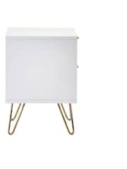 Julian Bowen White Murano 2 Drawer Bedside Table - Image 4 of 4