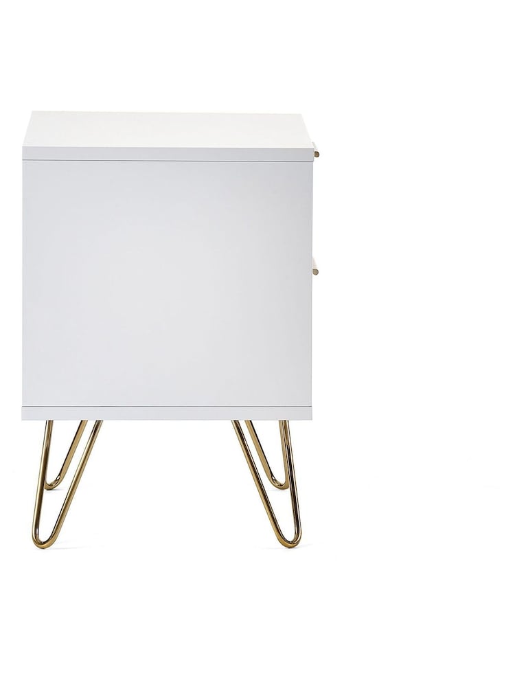 Julian Bowen White Murano 2 Drawer Bedside Table - Image 4 of 4