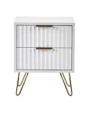 Julian Bowen White Murano 2 Drawer Bedside Table - Image 6 of 8