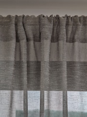 Grey Linen Look Voile Slot Top Sheer Panel Curtain - Image 4 of 5