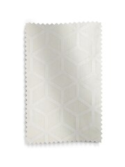 White Flocked Geometric Voile Slot Top Unlined Slot Top Slot Top Sheer Panel Sheer Panel Curtain - Image 3 of 4