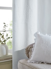 White Heart Embossed Blackout Eyelet Curtains - Image 1 of 8