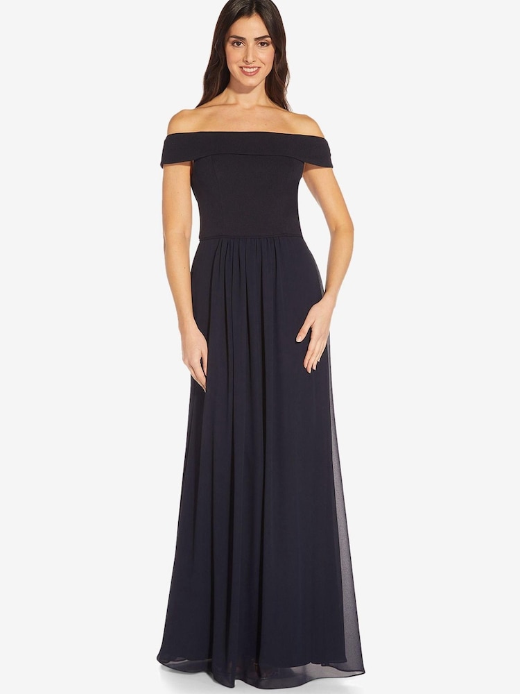 Adrianna Papell Crepe Chiffon Gown - Image 1 of 5