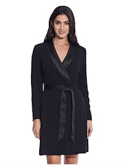 Adrianna Papell Knit Crepe Tuxedo A-Line Black Dress - Image 1 of 5
