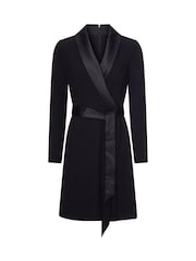 Adrianna Papell Knit Crepe Tuxedo A-Line Black Dress - Image 5 of 5