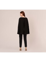 Adrianna Papell Knit Crepe Cape Jumpsuit - Image 2 of 6