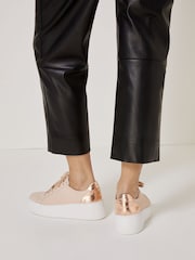 Nude Lace Up Signature Forever Comfort® Leather Chunky Wedges Platform Trainers - Image 3 of 7