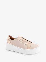 Nude Lace Up Signature Forever Comfort® Leather Chunky Wedges Platform Trainers - Image 5 of 7