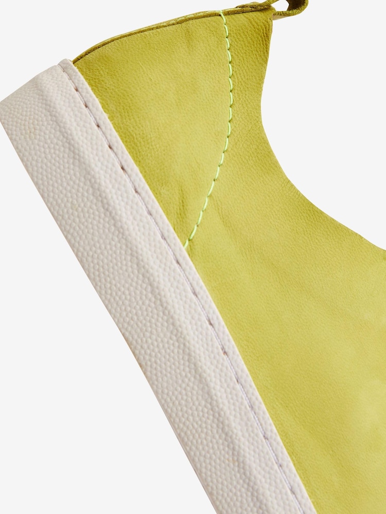 Lime Green Signature Forever Comfort® Leather Raw Cut Trainers - Image 10 of 10
