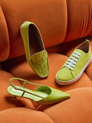 Lime Green Signature Forever Comfort® Leather Raw Cut Trainers - Image 5 of 10
