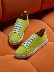 Lime Green Signature Forever Comfort® Leather Raw Cut Trainers - Image 6 of 10