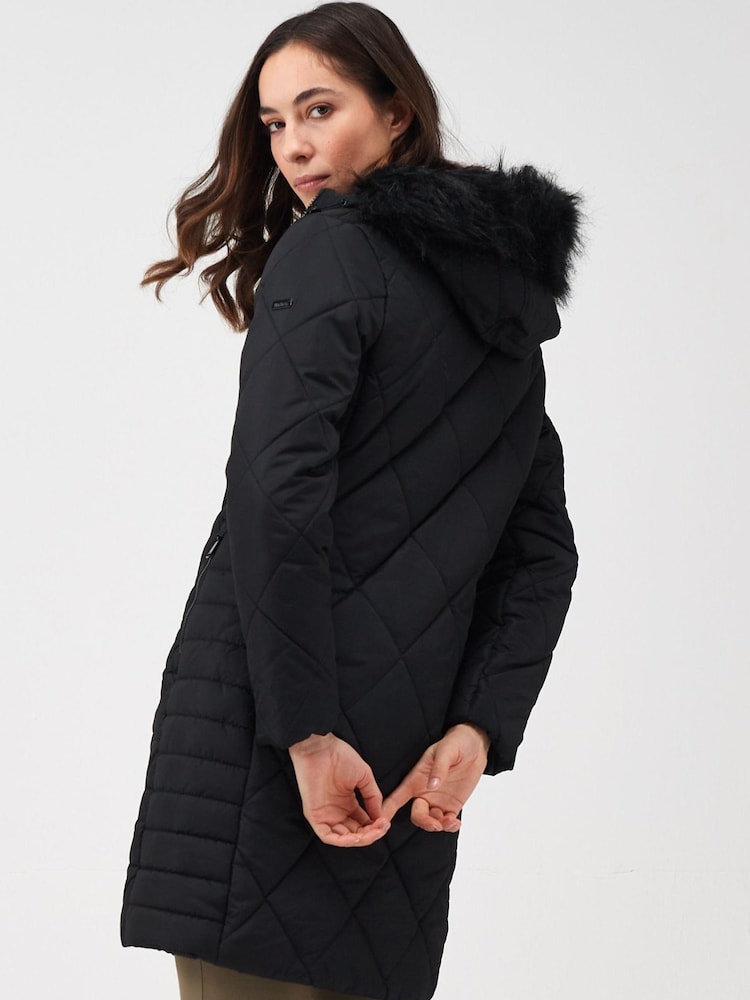 Regatta Black Womens Fritha II Insulated Thermal Parka Jacket - Image 2 of 9