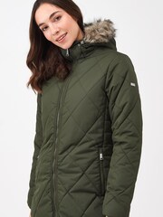 Regatta Green Womens Fritha II Insulated Thermal Parka Jacket - Image 3 of 8