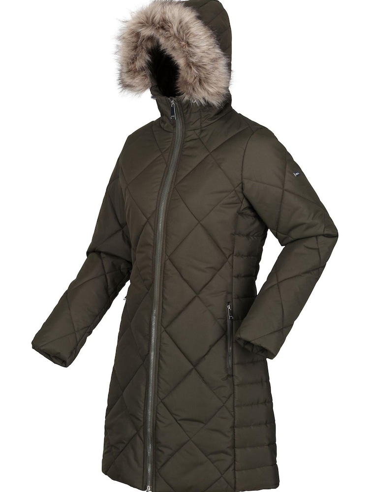 Regatta Green Womens Fritha II Insulated Thermal Parka Jacket - Image 8 of 8