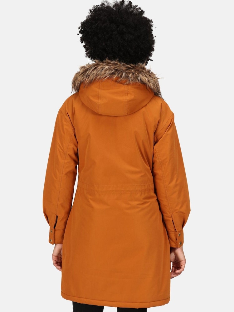 Regatta Shiloh Brown Longline Waterproof Insulated Jacket - Image 2 of 9