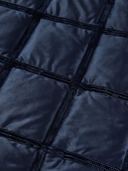 Soiree Blue Brighton Square Velvet Duvet Cover and Pillowcase Set - Image 4 of 4