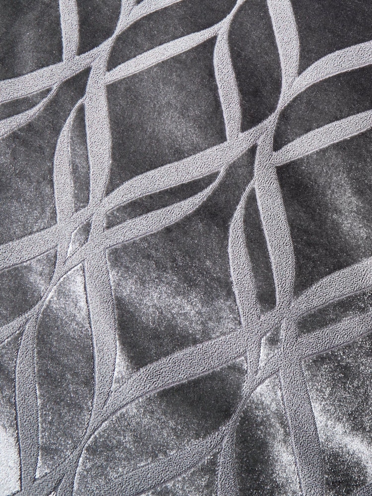 Soiree Grey Belfort Jacquard Duvet Cover and Pillowcase Set - Image 4 of 4