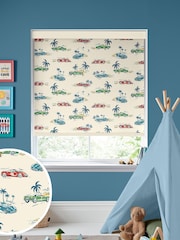 Cath Kidston Cream Kids Fast Cars Made to Measure Roller Blind - Image 1 of 6
