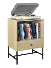 Dorel Home Linseed Oak Europe Tamlin Record Stand - Image 1 of 3