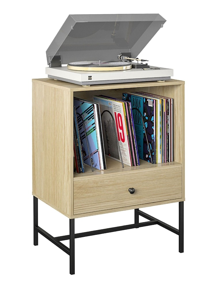 Dorel Home Linseed Oak Europe Tamlin Record Stand - Image 1 of 3
