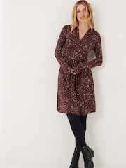 FatFace Purple Delphine Dot Jersey Dress - Image 1 of 3