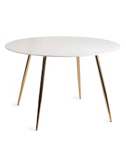 Bentley Designs White Marble Effect Tempered Glass 4 Seater Dining Table - Image 2 of 4