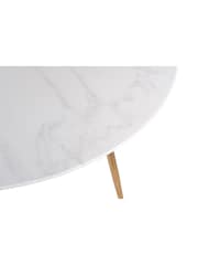 Bentley Designs White Marble Effect Tempered Glass 4 Seater Dining Table - Image 4 of 4