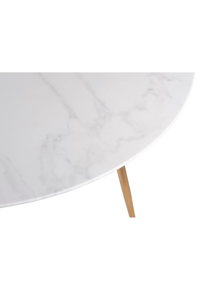 Bentley Designs White Marble Effect Tempered Glass 4 Seater Dining Table - Image 4 of 4