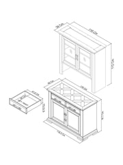 Bentley Designs White Belgrave Glazed Dresser - Image 4 of 4
