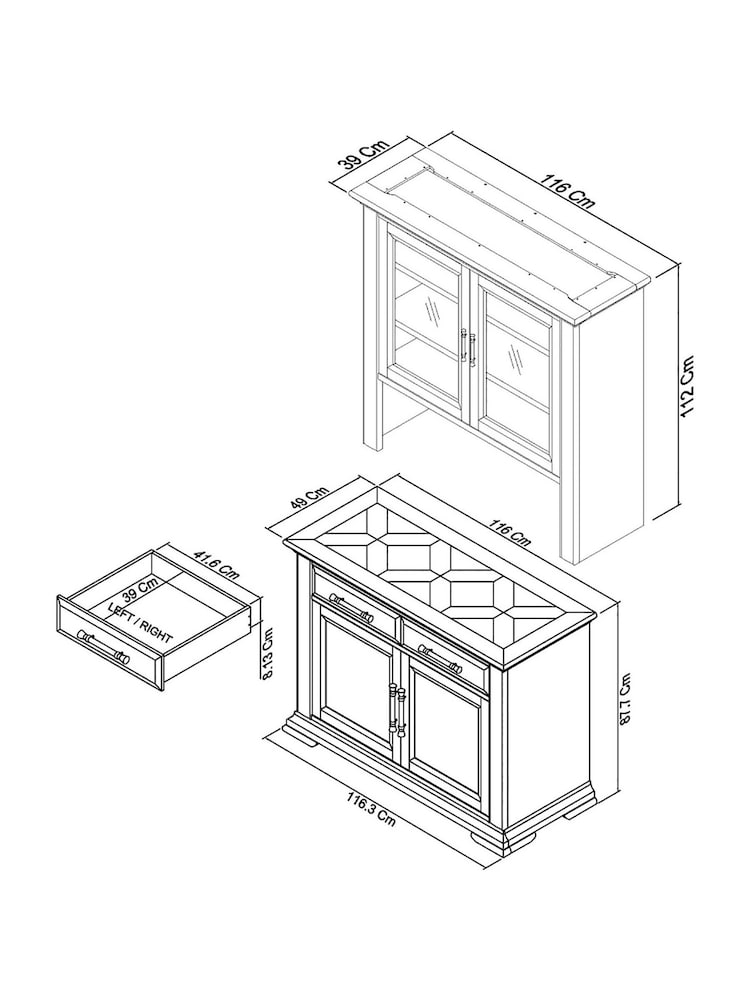 Bentley Designs White Belgrave Glazed Dresser - Image 4 of 4
