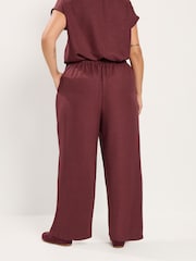 Rojo - Pantalones de conjunto con pernera ancha de Yours Curve - Imagen 3 de 6
