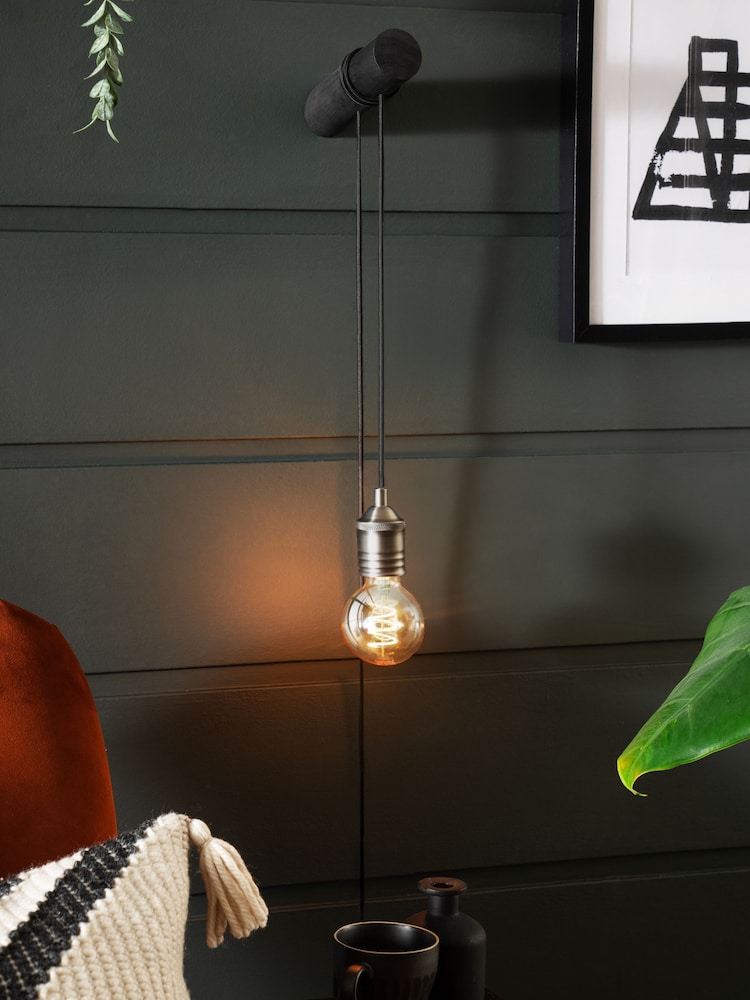 Black Bronx Plug In Wall Light - Image 1 of 5