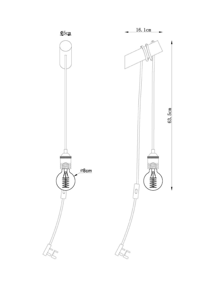 Black Bronx Plug In Wall Light - Image 5 of 5